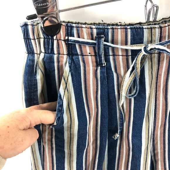 American Eagle Wide Leg Pants Womens 8 Short High Rise Palazzo Boho Y2K Beach - Picture 3 of 10